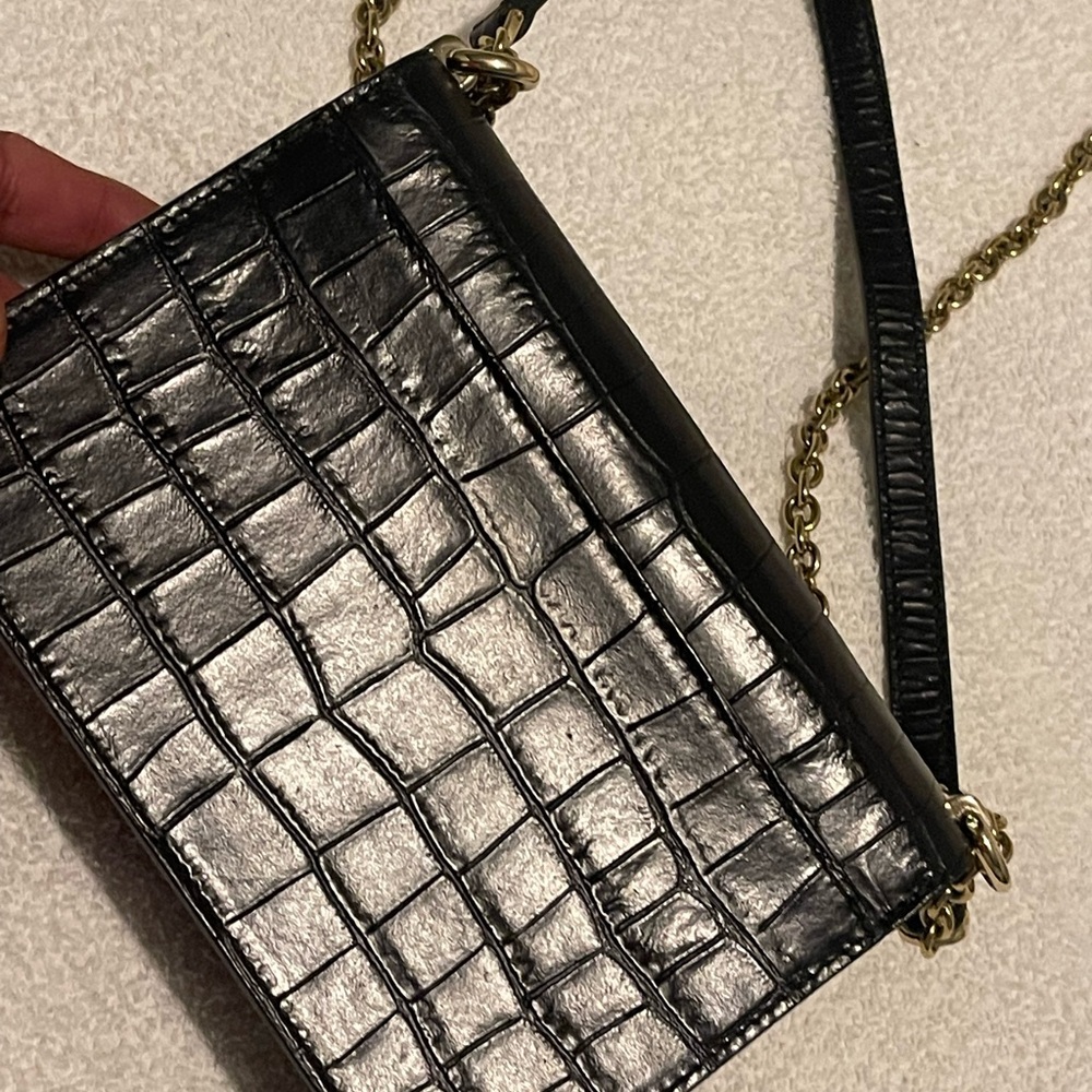 Furla Luxury Black With Polished Brass Mini Bag with Chain Strap - Picture 3 of 8